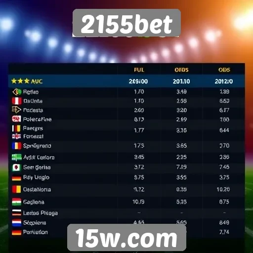 Comparativo de odds entre 2155bet e concorrentes